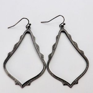 Dark Gray Hoop Earrings | Gray Statement Earrings